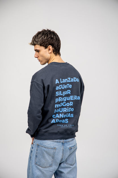 SUDADERA ANTRACITA/CELESTE "PONTEVEDRA"