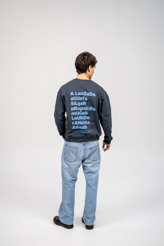 ANTHRACITE/LIGHT BLUE "PONTEVEDRA" SWEATSHIRT
