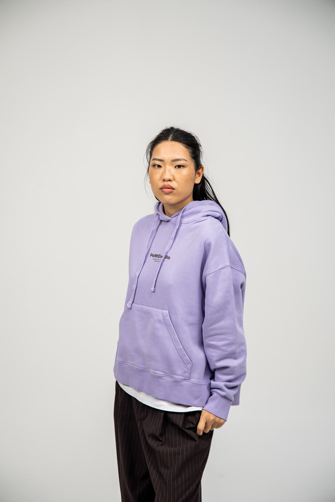 LILAC/BROWN "PONTEVEDRA" SWEATSHIRT WITH HOOD