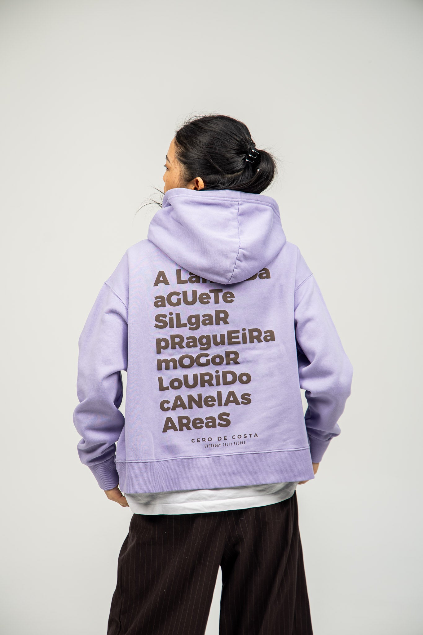 LILAC/BROWN "PONTEVEDRA" SWEATSHIRT WITH HOOD