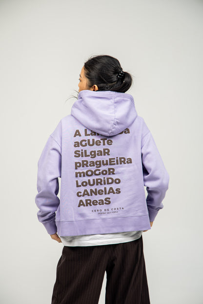LILAC/BROWN "PONTEVEDRA" SWEATSHIRT WITH HOOD