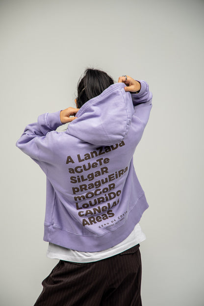 LILAC/BROWN "PONTEVEDRA" SWEATSHIRT WITH HOOD