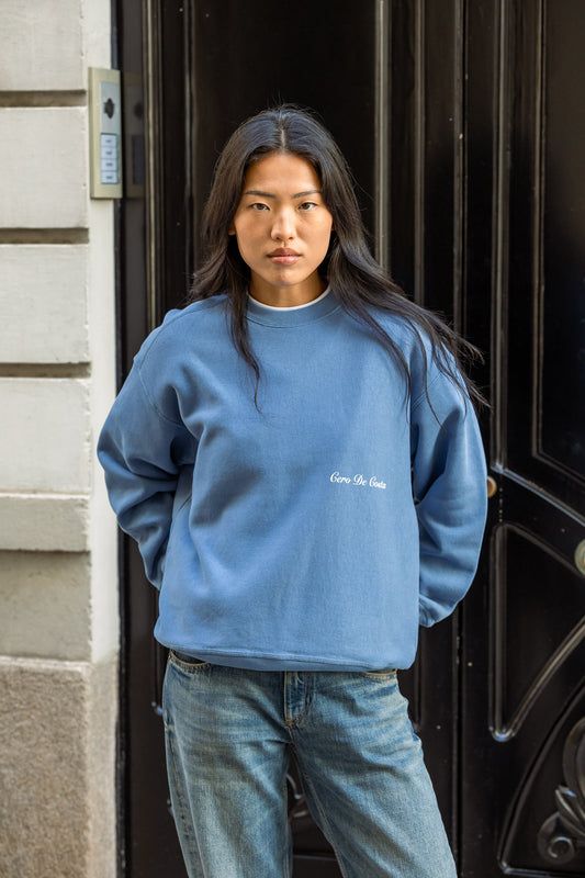 SUDADERA AZUL/BLANCO "WORDWIDE" LOGO