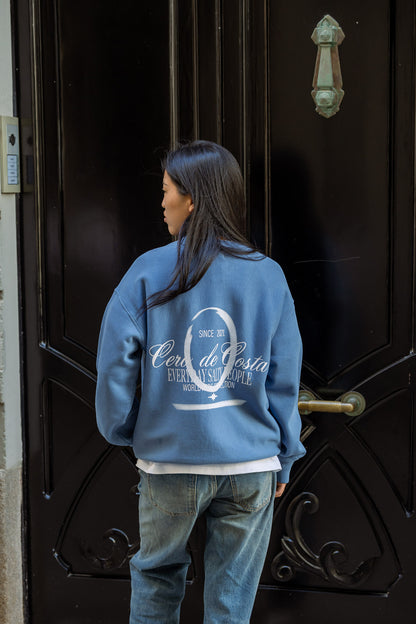 SUDADERA AZUL/BLANCO "WORDWIDE" LOGO