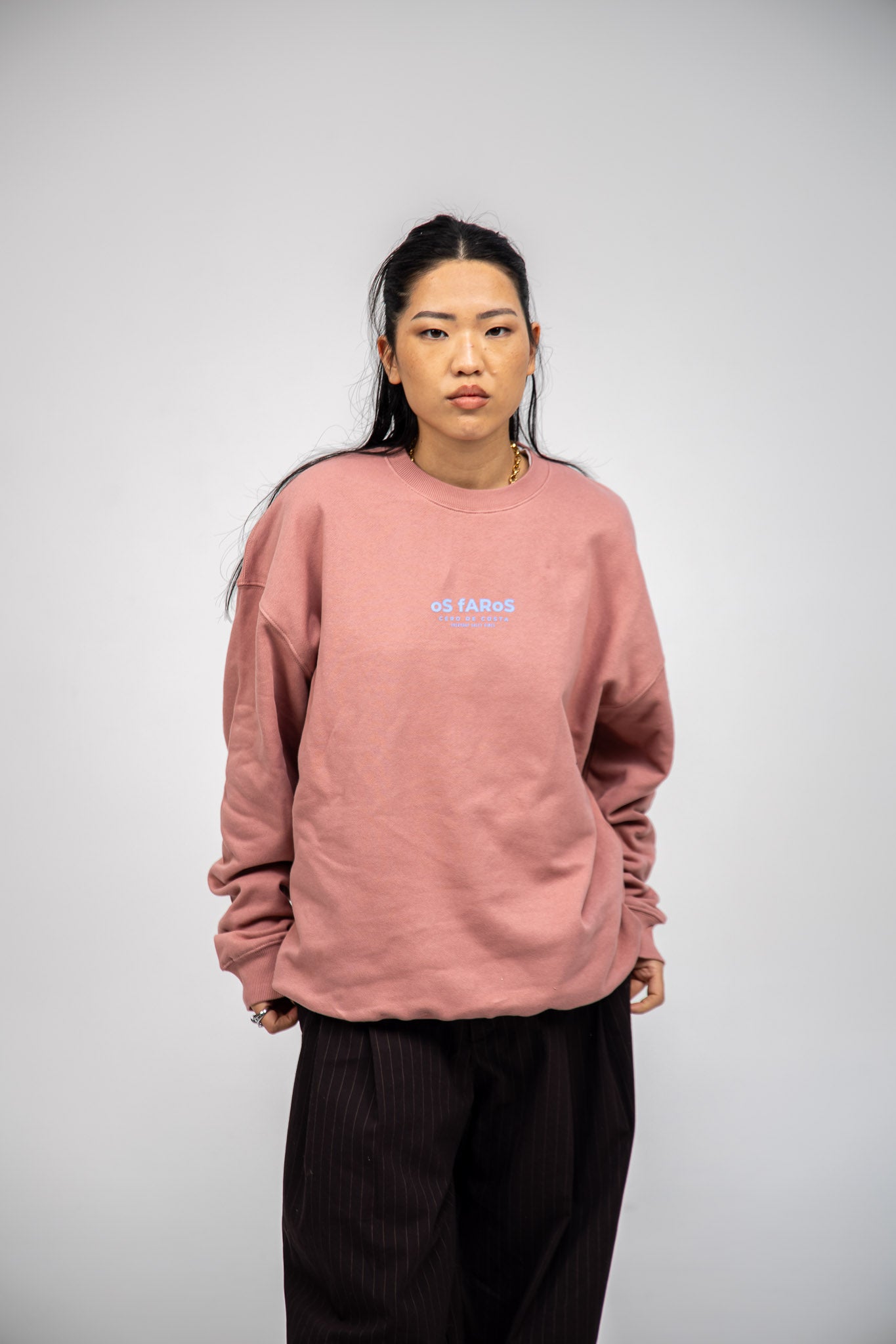 PINK/BLUE SWEATSHIRT "OS FAROS"
