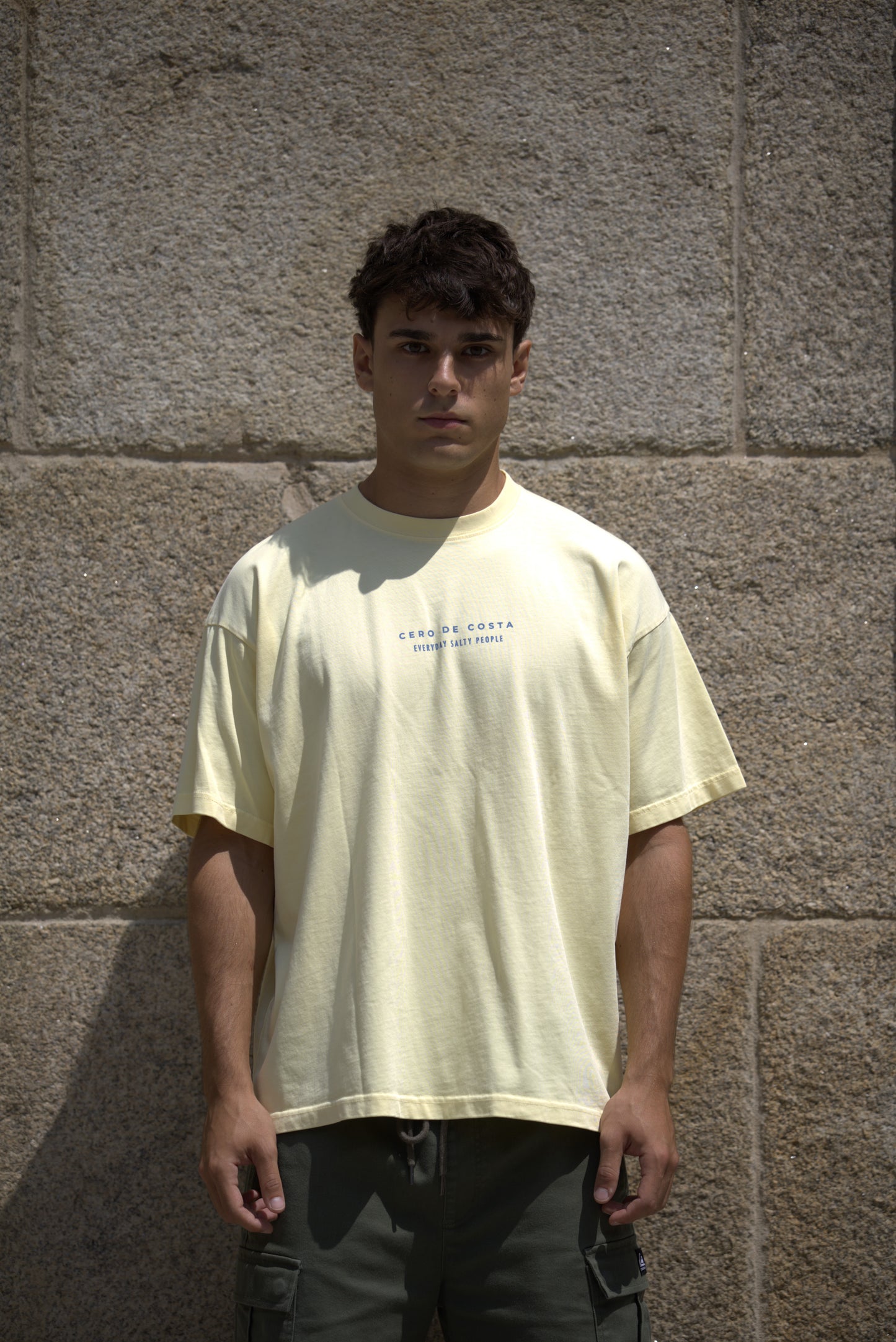 CAMISETA MANTEQUILLA/AZUL "VIGO"
