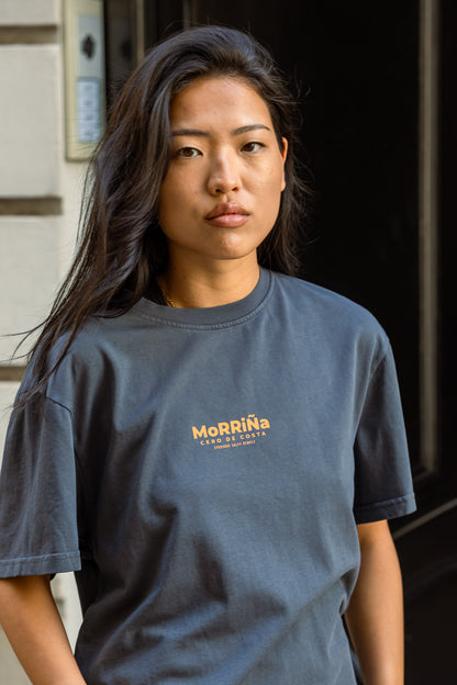 CAMISETA ANTRACITA/NARANJA "MORRIÑA"