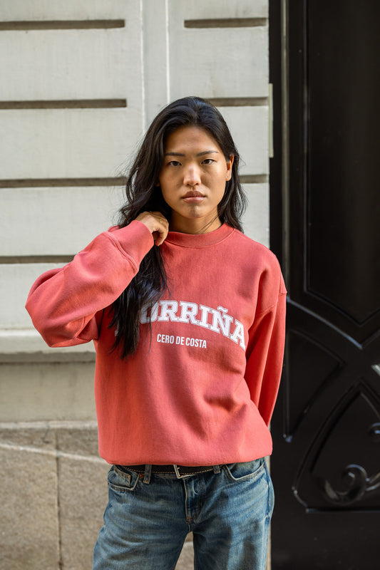 SUDADERA ROJO-LAVADO/BLANCO "MORRIÑA"