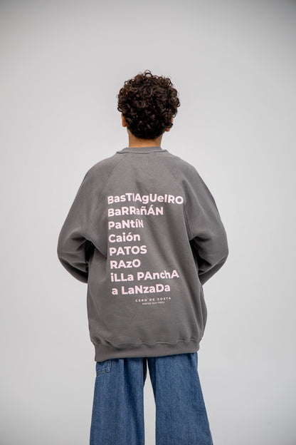 GREY/PINK "SURF BEACHES" SWEATSHIRT