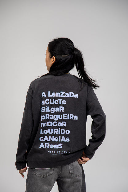 Anthracite/Light Blue "Pontevedra" Long Sleeve T-Shirt