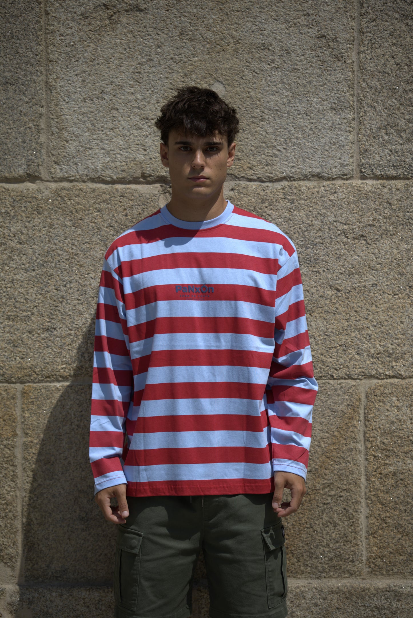 CAMISETA ROJO/CELESTE "PANXÓN" RAYAS