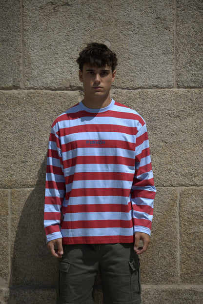 CAMISETA ROJO/CELESTE "PANXÓN" RAYAS