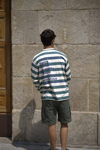CAMISETA VERDE/BEIGE "PANXÓN" RAYAS