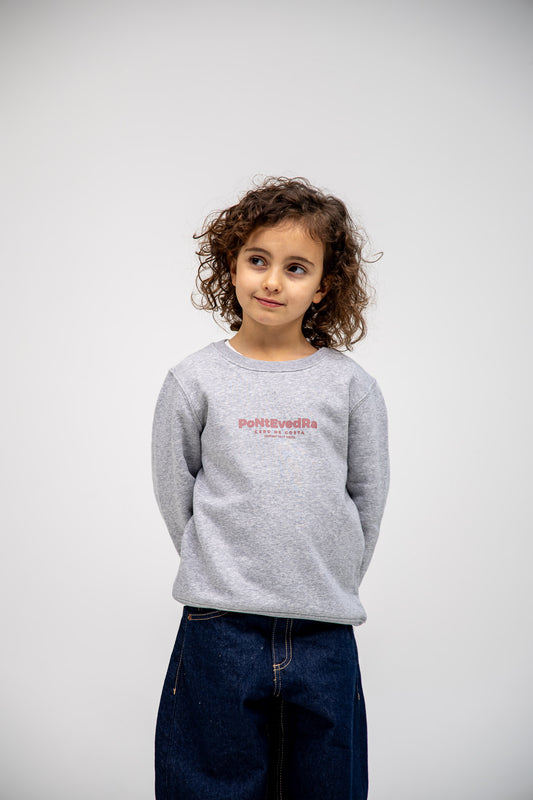 SUDADERA GRIS/ROSA "PONTEVEDRA" KIDS
