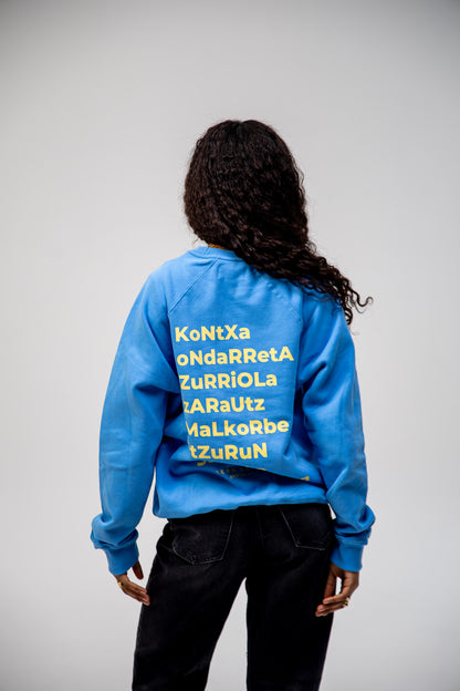SUDADERA AZUL-TIZA/AMARILLO "DONOSTIA"