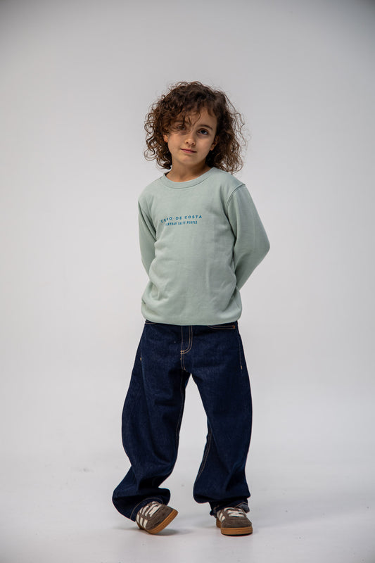 SUDADERA VERDE-AGUA/AZUL "PLAYAS SURF" KIDS