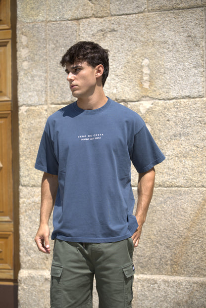 CAMISETA AZUL/BEIGE "VIGO" MANGA LARGA