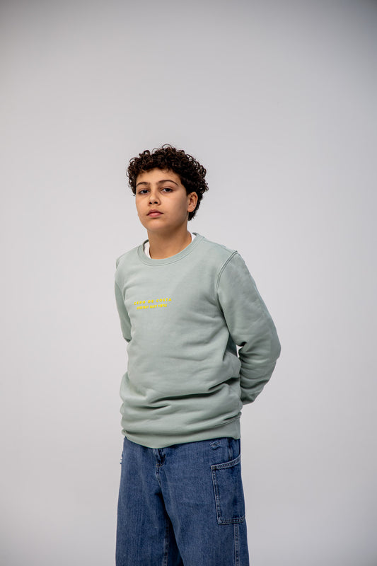 SUDADERA VERDE-AGUA/AMARILLO "VIGO" KIDS