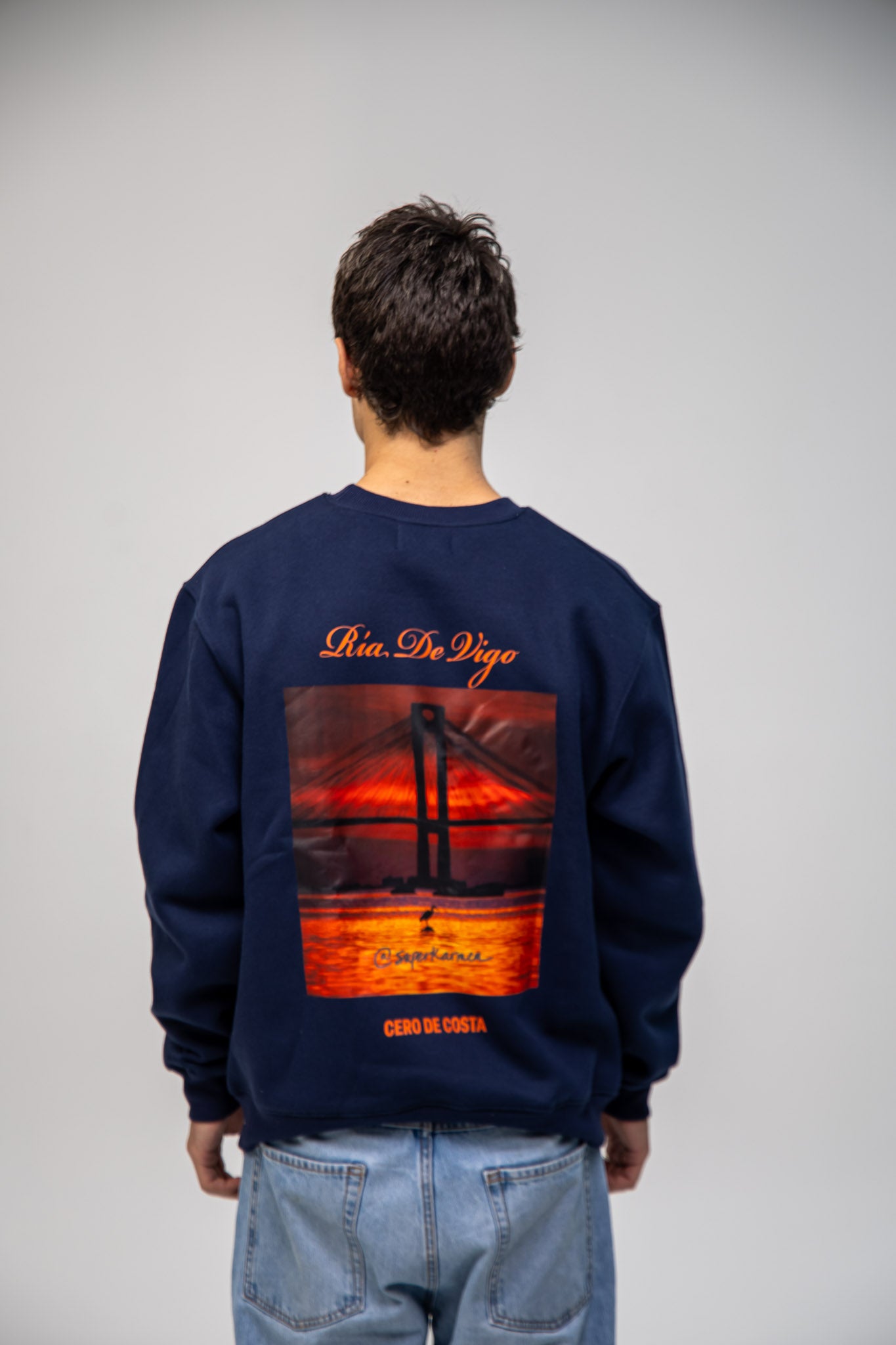 NAVY/ORANGE SWEATSHIRT "VIGO RANDE ESTUARY"