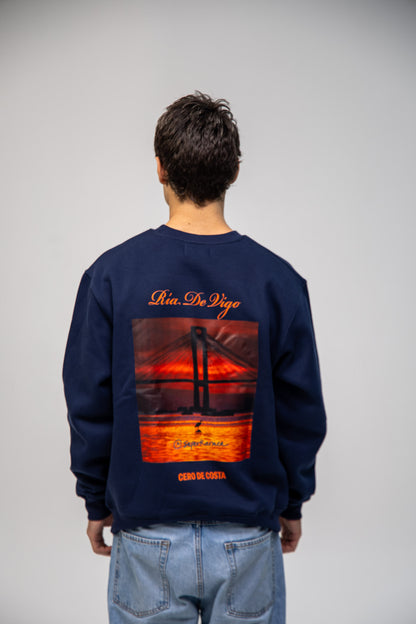 NAVY/ORANGE SWEATSHIRT "VIGO RANDE ESTUARY"