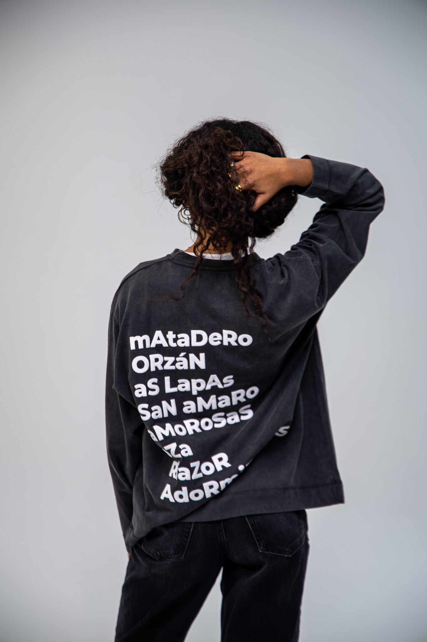 Anthracite/White "La Coruña" Long Sleeve T-Shirt