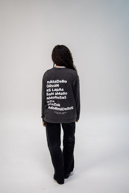 Anthracite/White "La Coruña" Long Sleeve T-Shirt