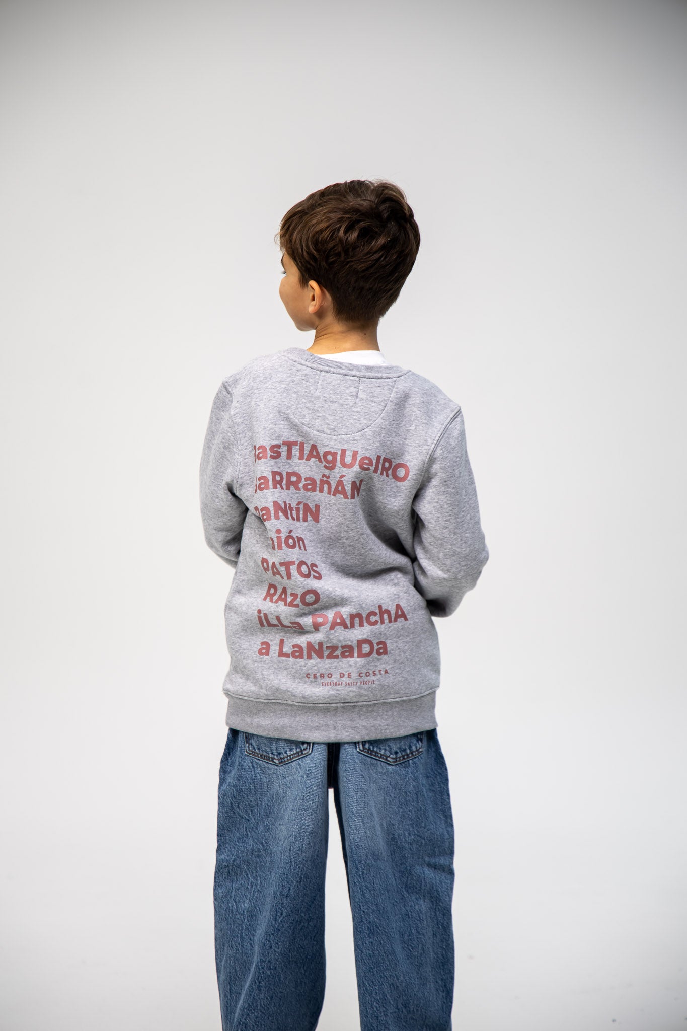 GREY/PINK SURF BEACH KIDS SWEATSHIRT