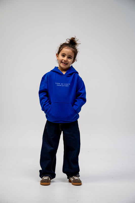 SUDADERA AZUL/CELESTE "VIGO" KIDS CON CAPUCHA