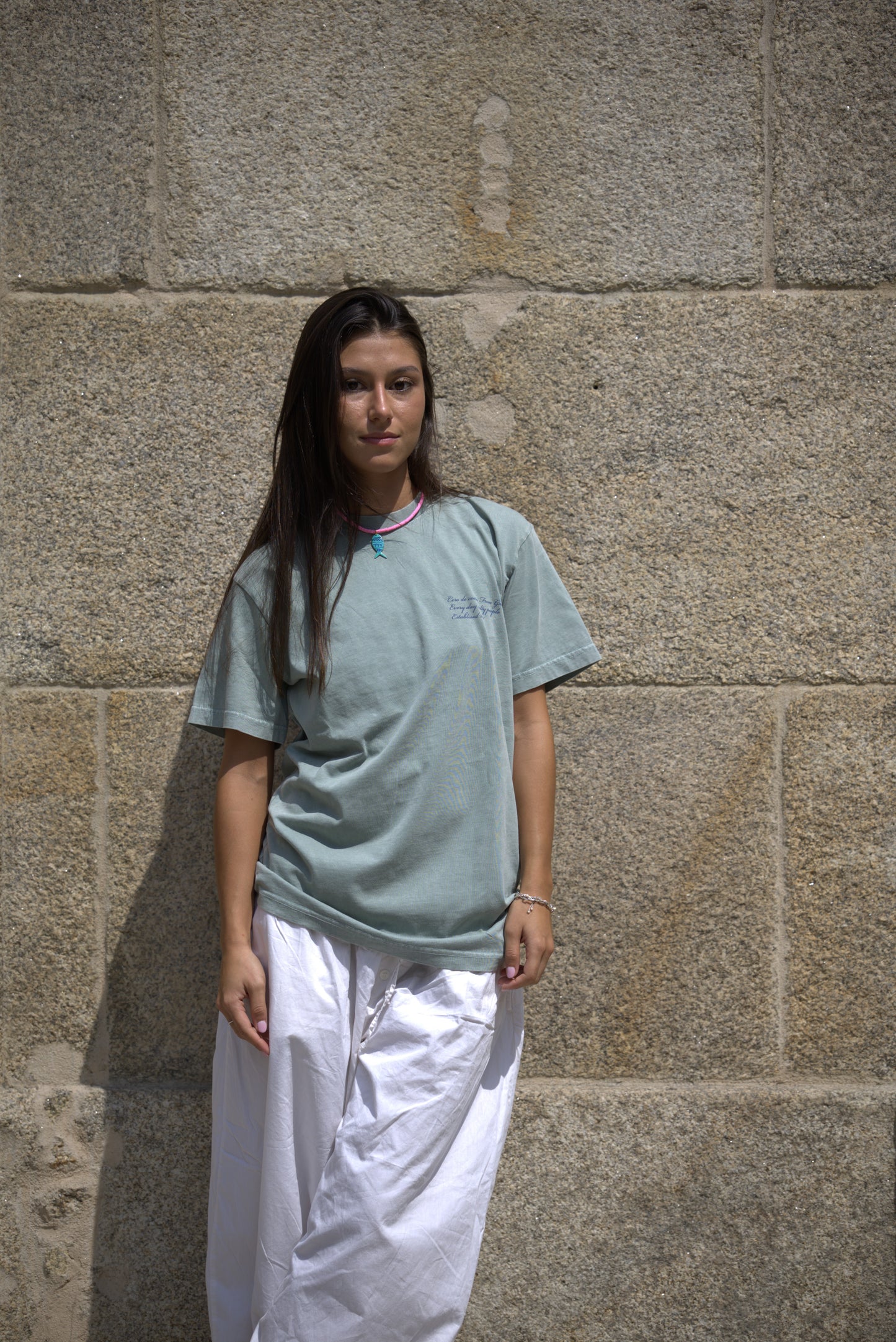 CAMISETA VERDE/AZUL "FIRMA"