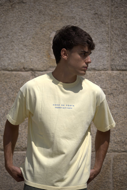 CAMISETA MANTEQUILLA/AZUL "BAIONA"