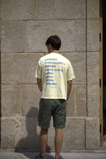 CAMISETA MANTEQUILLA/AZUL "BAIONA"