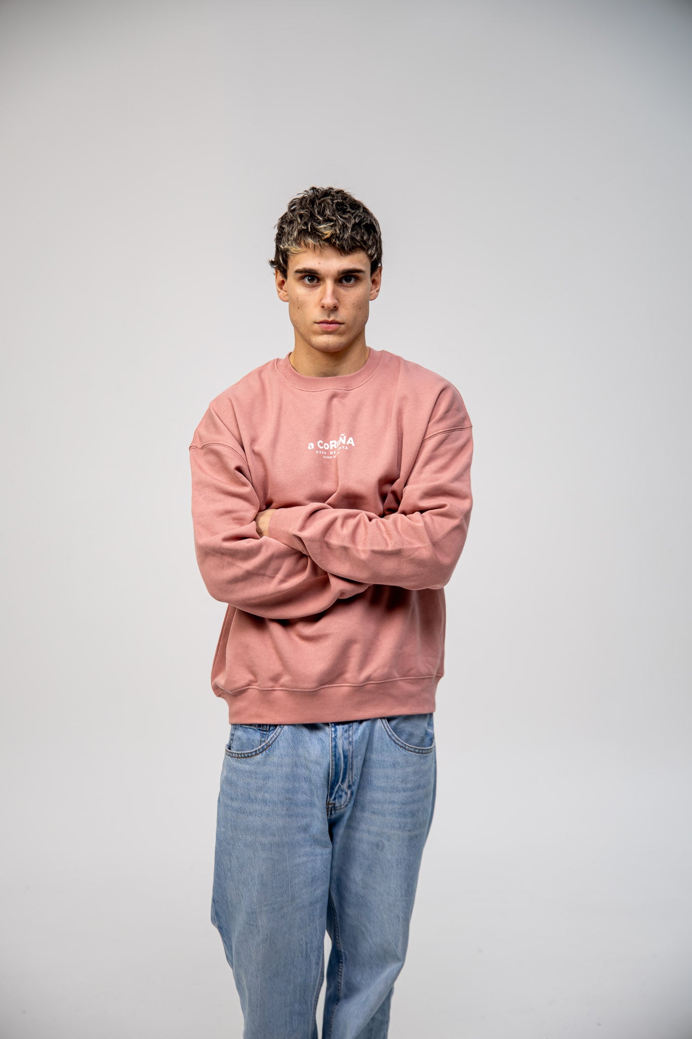 PINK/WHITE SWEATSHIRT "A CORUÑA"