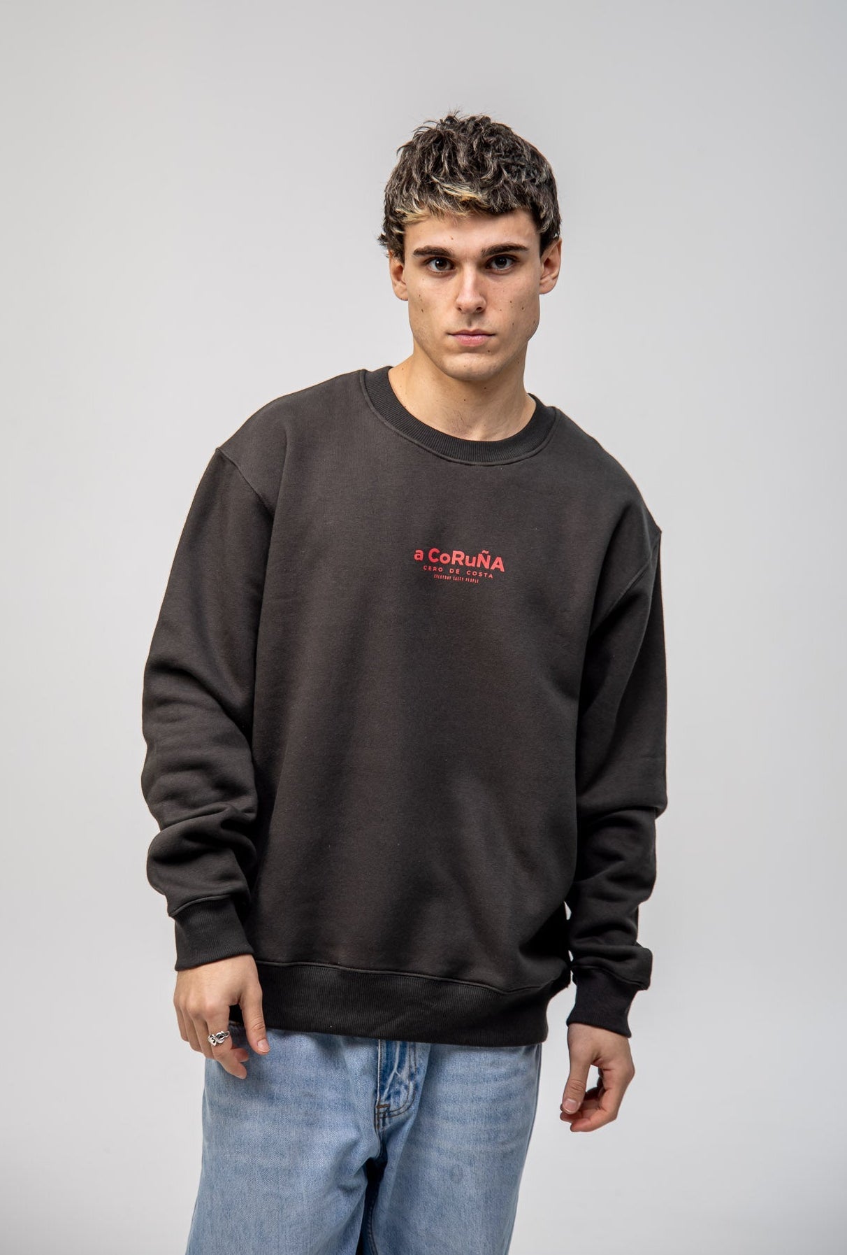ANTHRACITE/SHRIMP SWEATSHIRT "A CORUÑA"