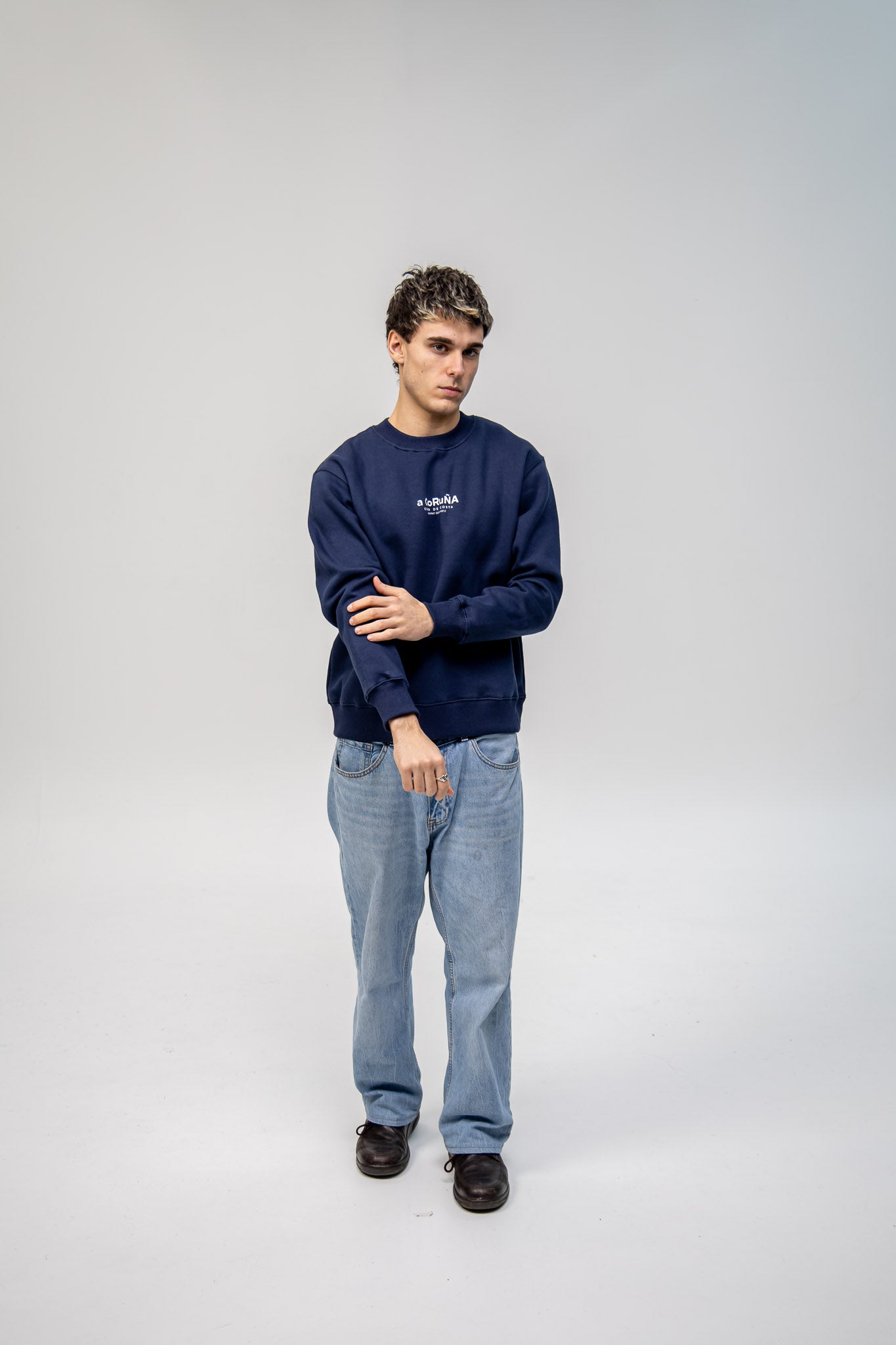 NAVY/WHITE SWEATSHIRT "A CORUÑA"