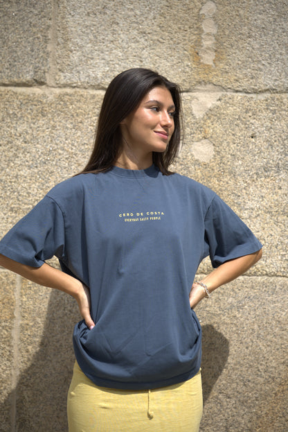 CAMISETA ANTRACITA/AMARILLO "PLAYAS RAZO"