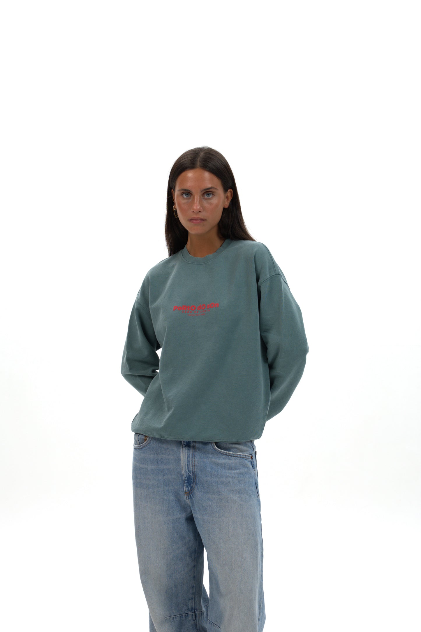 SUDADERA VERDE/ROJO "PORTO DO SON"