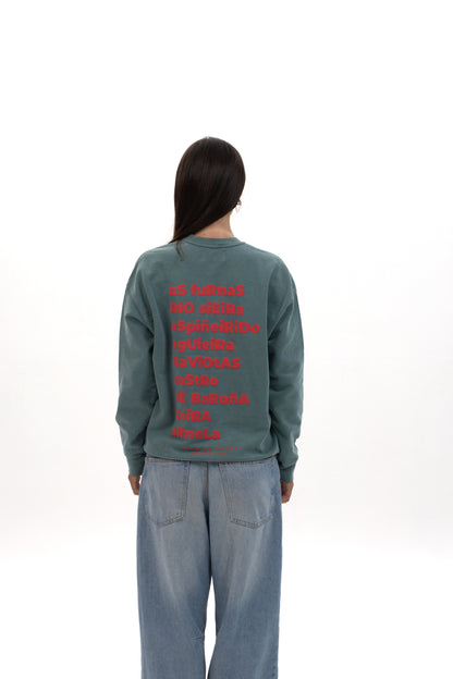 SUDADERA VERDE/ROJO "PORTO DO SON"
