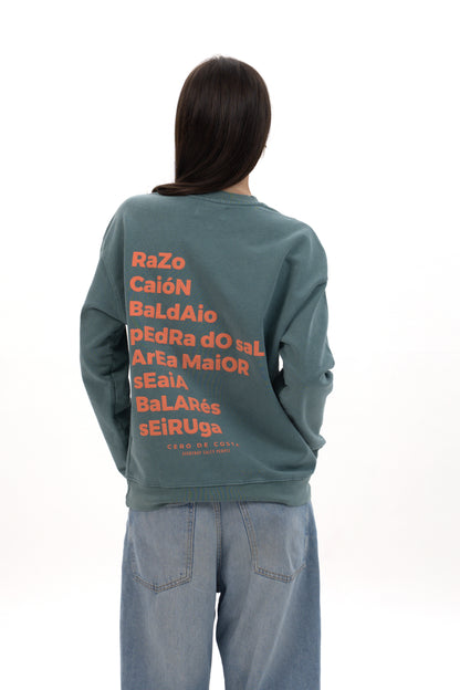 SUDADERA VERDE/ROSA "PLAYAS RAZO"