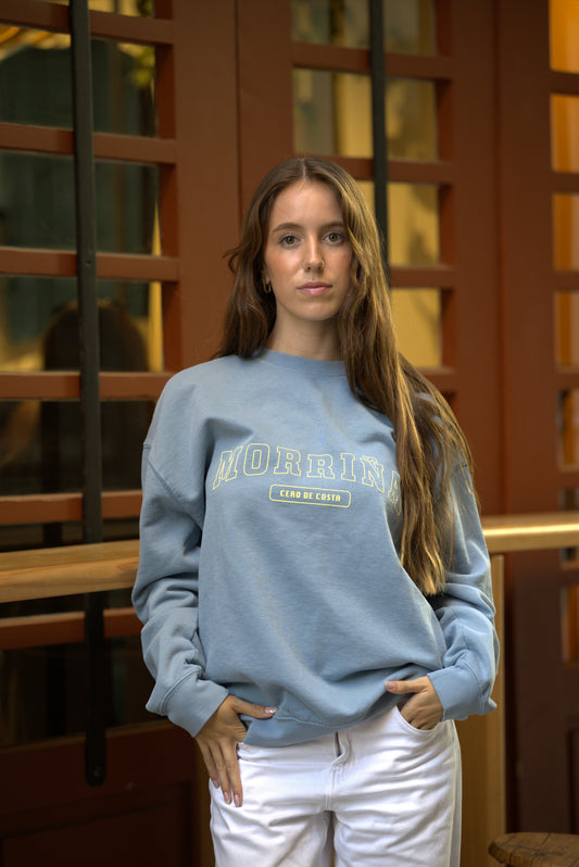SUDADERA AZUL-LAVADO/BEIGE "MORRIÑA"