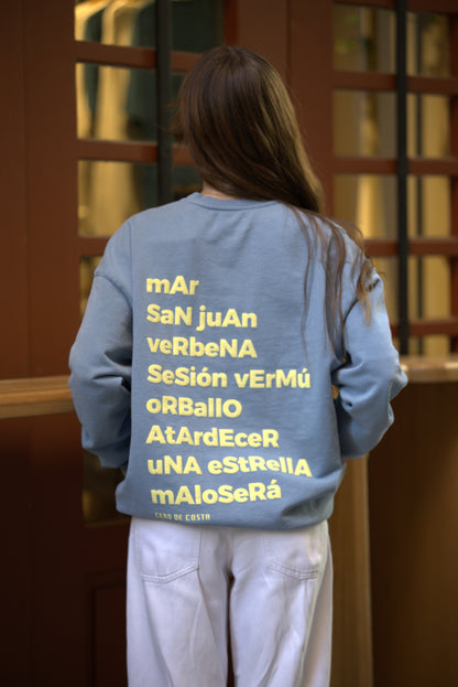 SUDADERA AZUL-LAVADO/BEIGE "MORRIÑA"