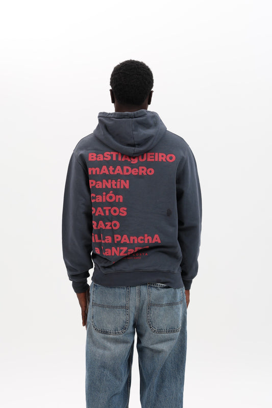 SUDADERA ANTRACITA/QUISQUILLA “PLAYAS SURF” CON CAPUCHA