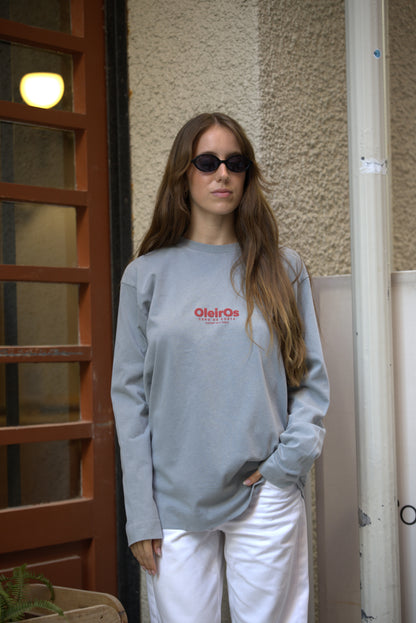 CAMISETA GRIS/ROJO "OLEIROS" MANGA LARGA