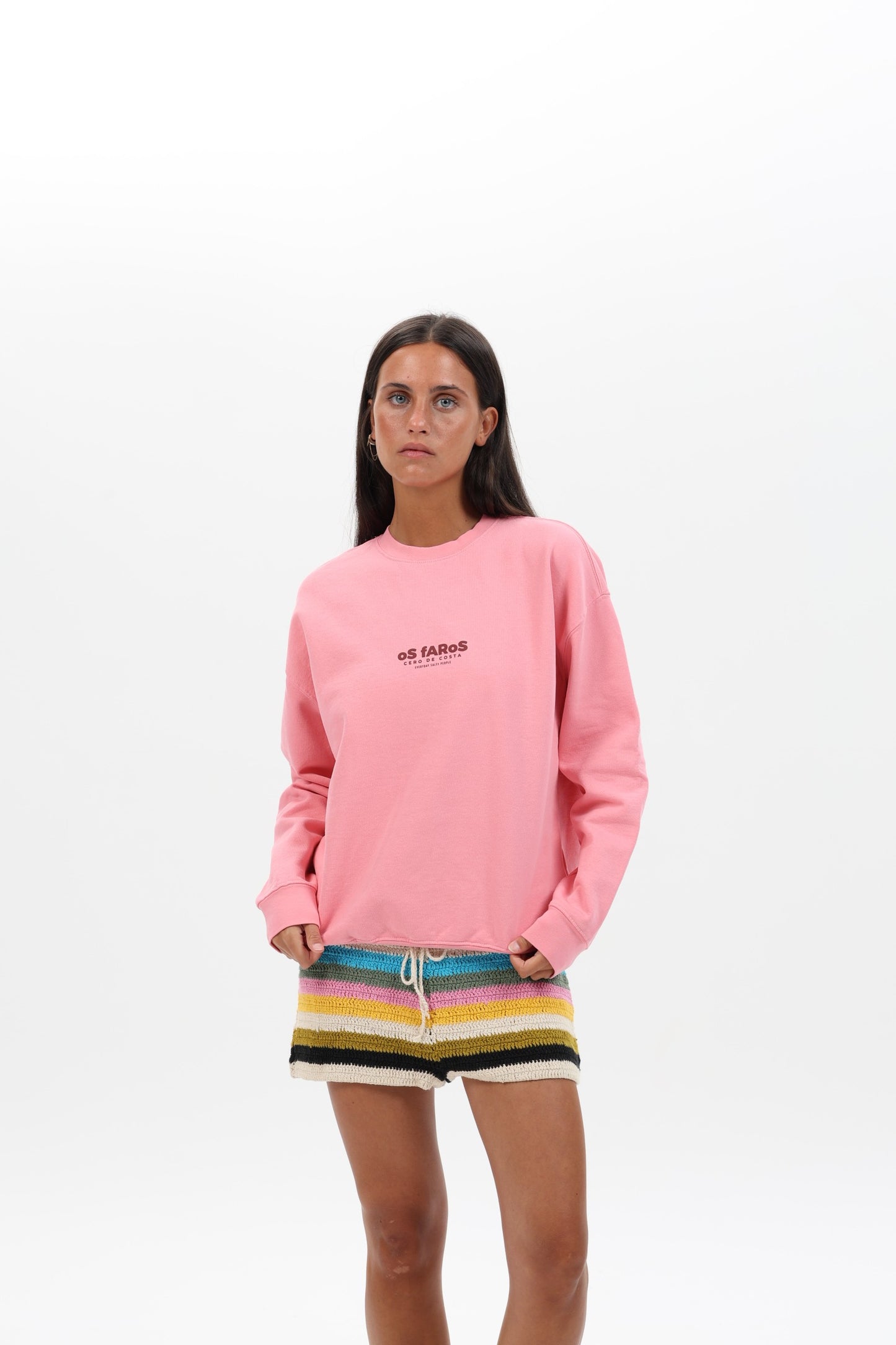 SUDADERA ROSA/GRANATE "OS FAROS"