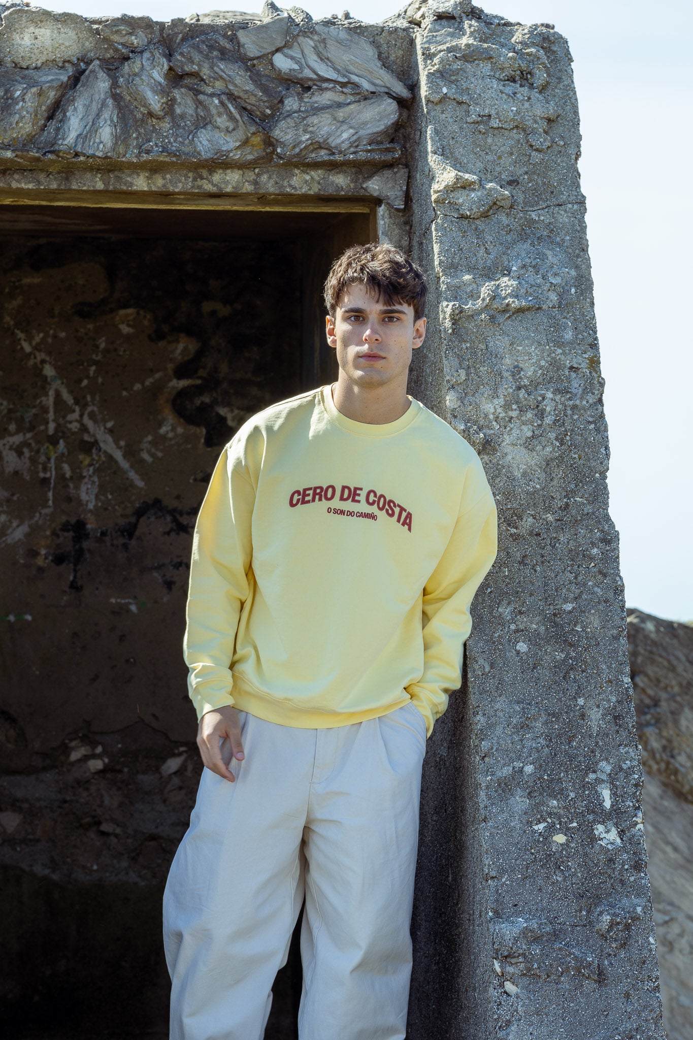 SUDADERA MANTEQUILLA/GRANATE "O SON"