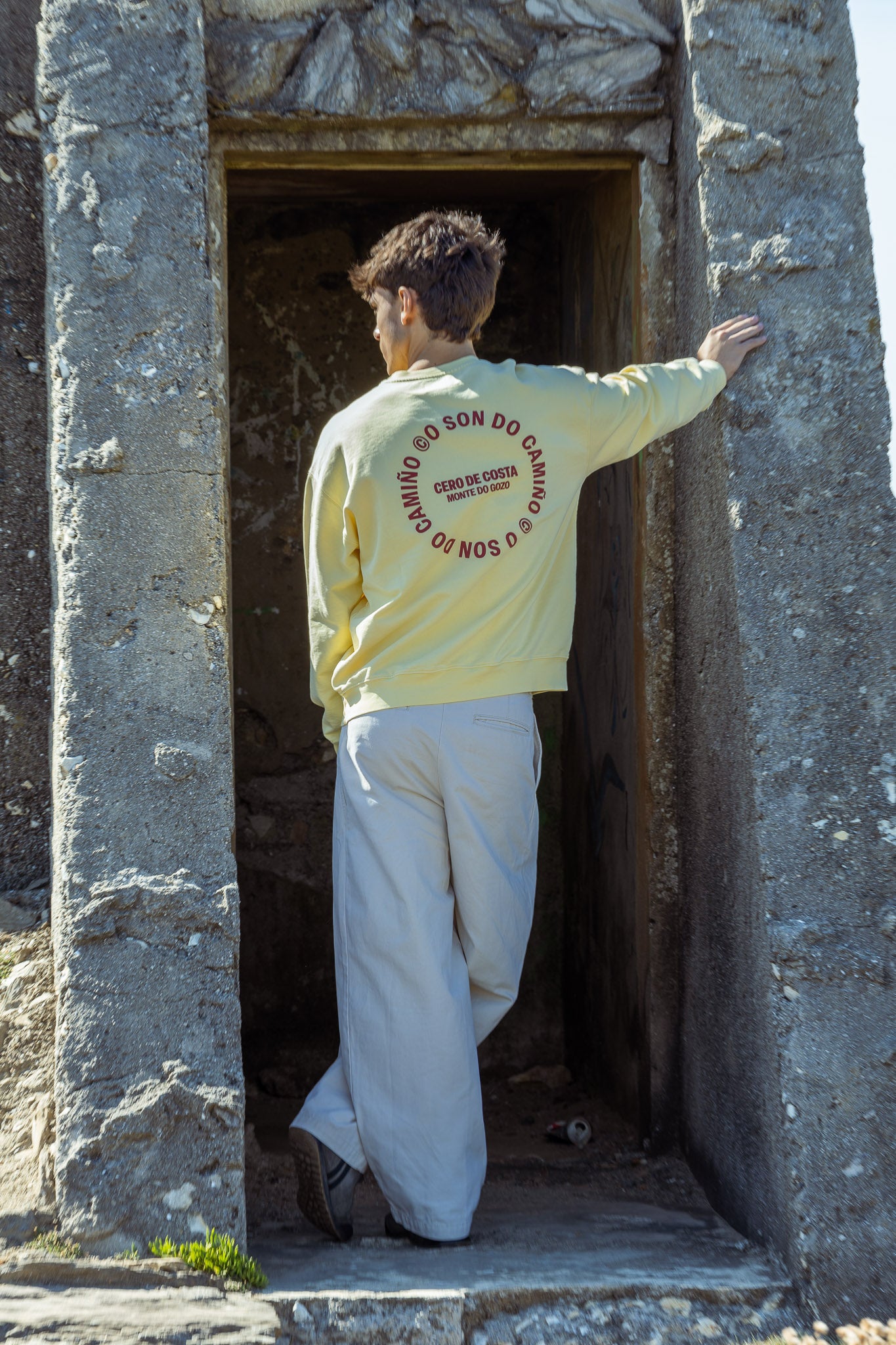 SUDADERA MANTEQUILLA/GRANATE "O SON"
