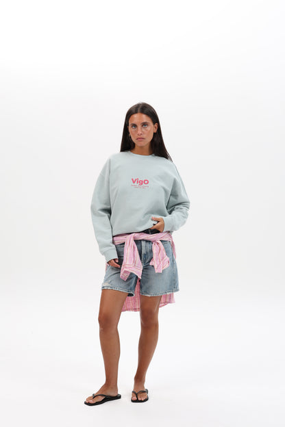 SUDADERA VERDE-AGUA/ROSA "VIGO"