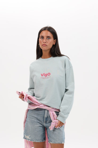 SUDADERA VERDE-AGUA/ROSA "VIGO"