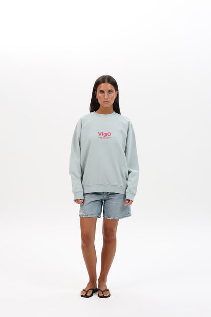 SUDADERA VERDE-AGUA/ROSA "VIGO"