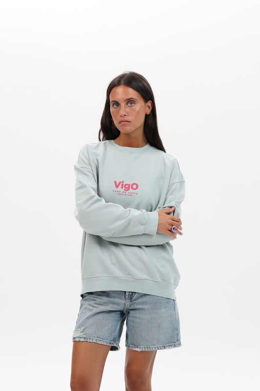 SUDADERA VERDE-AGUA/ROSA "VIGO"