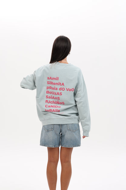 SUDADERA VERDE-AGUA/ROSA "VIGO"